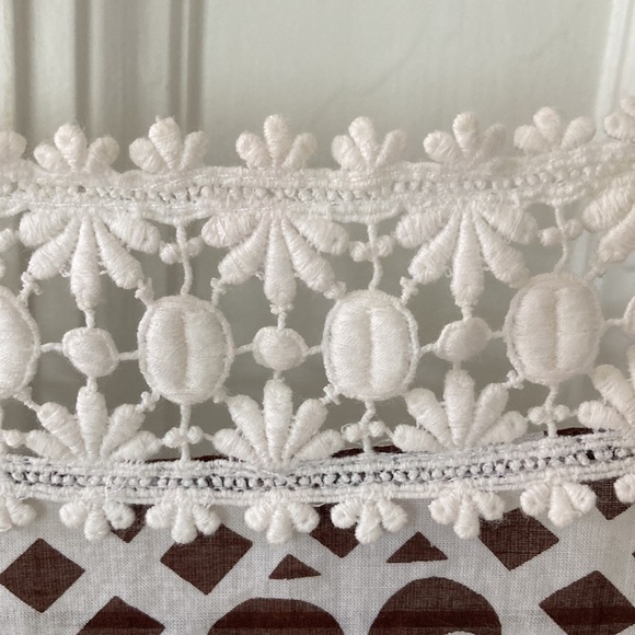 MILLY Cabana retro brown and white crochet beach coverup size medium - Picture 4 of 10